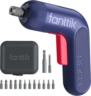 Набор электрическая отвертка Fanttik NEX L1 Pro, Li-ion 2000mAh 3.6V с USB-кабелем, подсветкой, Blue 230610 фото