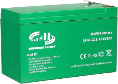 Литиевая батарея 12V 6Ah LiFePO4, железо-фосфатная батарея на 2000+ циклов со встроенной BMS и защитой IP65 230670 фото