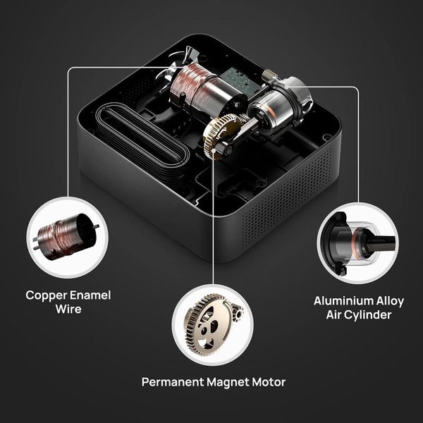 Автомобільний компресор 70mai Air Compressor Lite (Midrive TP03) для накачування шин із цифровим екраном, Black 230794 фото