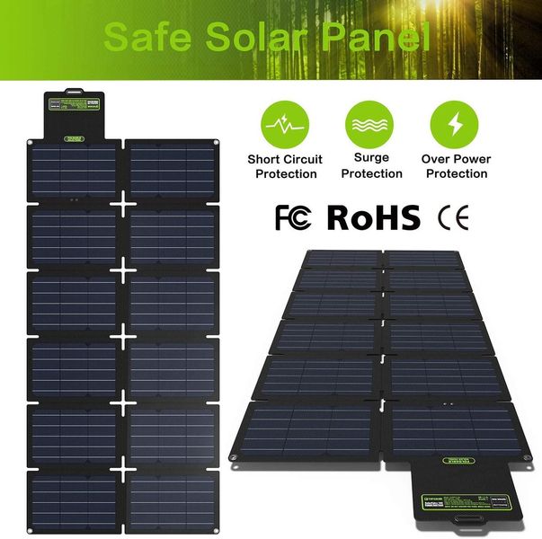 Портативна сонячна складна панель TopSolar SolarFairy 100W, 12 секцій (Black) 230504 фото