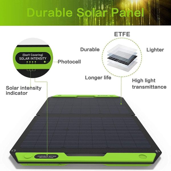 Портативная солнечная складная панель TopSolar SolarFolio 60W, 2 большие секции (Black) 230505 фото