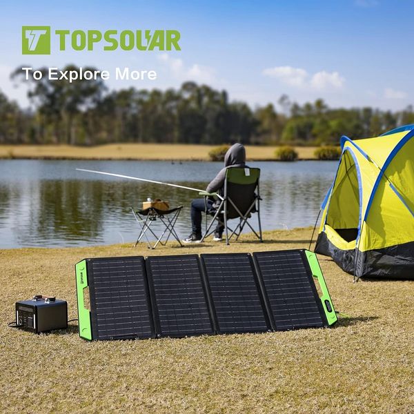 Портативна сонячна складна панель TopSolar SolarFolio 100W, 4 великі секції (Black) 230506 фото