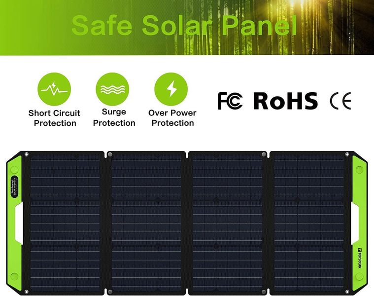 Портативная солнечная складная панель TopSolar SolarFolio 100W, 4 большие секции (Black) 230506 фото