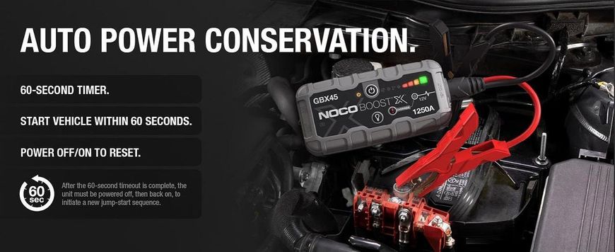 Автомобільний пусковий пристрій NOCO Boost X GBX45 1250A UltraSafe для бензинових та дизельних двигунів 12В до 6,5 літрів 230810 фото