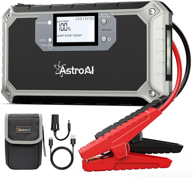 Автомобильный стартер AstroAI Car 2000А Jump Starter, для бензиновых и дизельных двигателей, Grey 230521 фото
