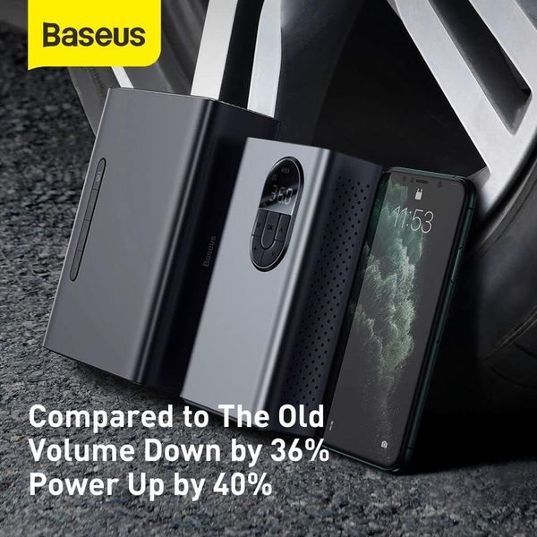 Автомобільний компресор Baseus Energy Source Inflator Pump для накачування шин із цифровим екраном та ліхтарем 230687 фото