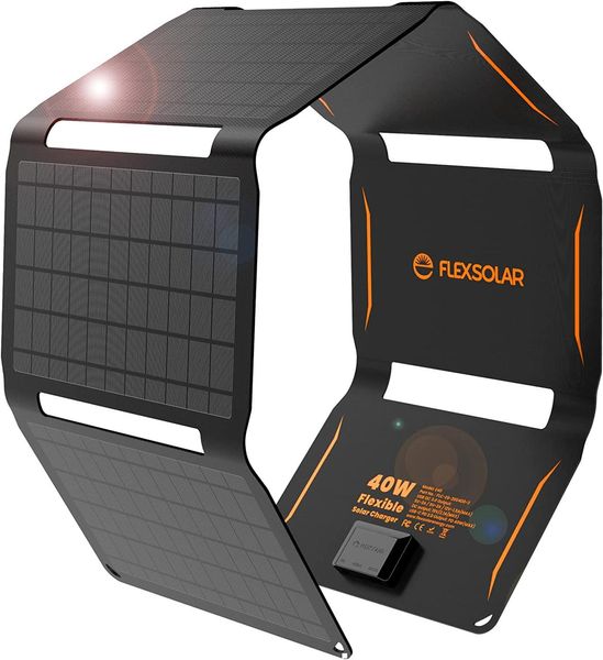 Портативна сонячна складана панель FlexSolar 40W (IP67), Black 230529 фото