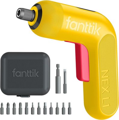 Электрическая отвертка Fanttik NEX L1 Pro (Li-ion 2000mAh 3.6V) с подсветкой, набором бит, USB-кабелем, Yellow 230689 фото