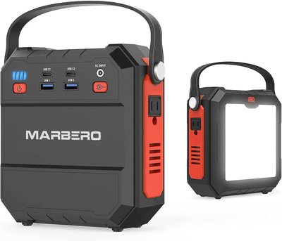 Фонарь кемпинговый MARBERO M87 (83Wh) с мощным фонарем, для зарядки ноутбука, телефона (Black with Red) 230542 фото
