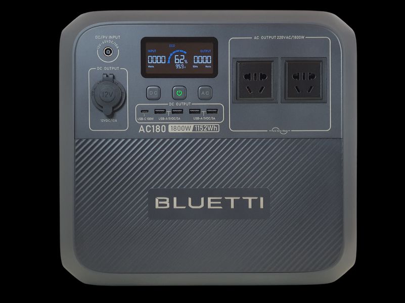 Зарядна станція Bluetti AC180 (1152Wh) потужністю 2700W (1800W) на 3500+ життєвих циклів 230768 фото