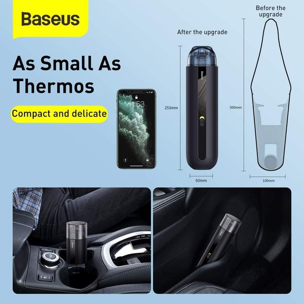 Акумуляторний автомобільний пилосос Baseus A2 Car Vacuum Cleaner (CRXCQA2), Black 230703 фото