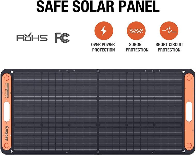 Портативная солнечная складная панель Jackery SolarSaga 100W (IP65), Black 230543 фото