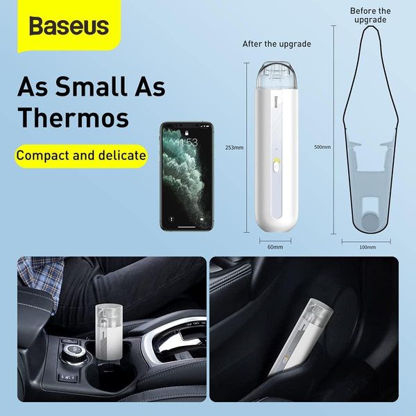 Автомобильный пылесос Baseus A2 Car Vacuum Cleaner (CRXCQA2), White 230704 фото