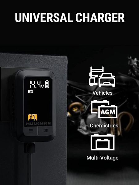 Автомобильное интеллектуальное зарядное устройство HULKMAN Sigma 1 (1А), Black 230557 фото