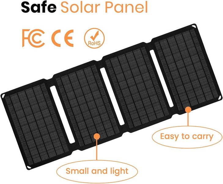 Сонячна складна панель FlexSolar 30W (IP67), плюс кабель DC5521 та набір перехідників, Black 230711 фото