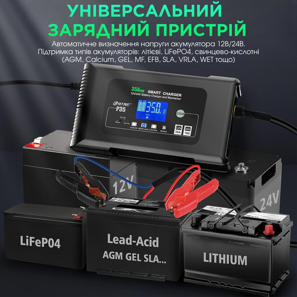 Автоматичний зарядний пристрій HTRC P35 на 35A 12-24V 230733 фото