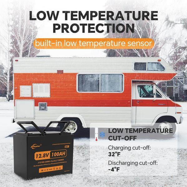 Аккумулятор универсальный JSDSolar LiFePO4 12V 100Ah (1280Wh) с функцией Bluetooth и встроенной BMS, 6000+ жизненных циклов 001224 фото