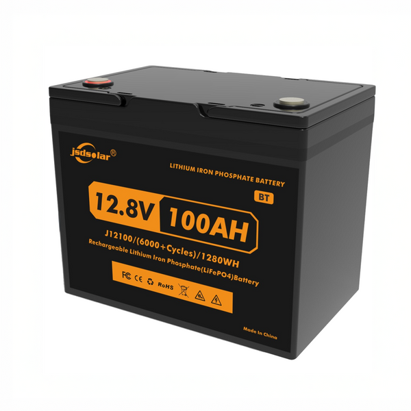 Аккумулятор универсальный JSDSolar LiFePO4 12V 100Ah (1280Wh) с функцией Bluetooth и встроенной BMS, 6000+ жизненных циклов 001224 фото