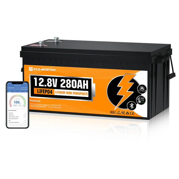 Акумулятор ECO-WORTHY LiFePO4 12.8V 280Ah 3584Wh Bluetooth BMS 200A 251193 фото