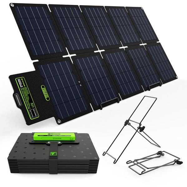 Портативная солнечная складная панель TopSolar SolarFairy 60W, 10 секций (Black) 230503 фото