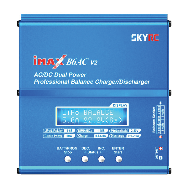 Зарядний пристрій балансувальний SKYRC iMAX B6AC V2 для акумуляторів Li-Po, Li-Ion, Li-Fe, NiMH/NiCd та інших, 50W 6A 001231 фото