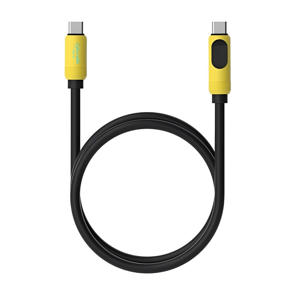 Зарядный кабель USB-C HAGiBiS SX03S для быстрой зарядки и передачи данных Type-C кабель 240W PD3.1 с LED-дисплеем 100 см, Yellow 001233 фото