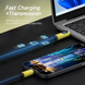 Зарядный кабель USB-C HAGiBiS SX03S для быстрой зарядки и передачи данных Type-C кабель 240W PD3.1 с LED-дисплеем 100 см, Yellow 001233 фото 5