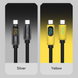 Зарядный кабель USB-C HAGiBiS SX03S для быстрой зарядки и передачи данных Type-C кабель 240W PD3.1 с LED-дисплеем 100 см, Yellow 001233 фото 8