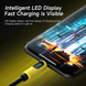 Зарядный кабель USB-C HAGiBiS SX03S для быстрой зарядки и передачи данных Type-C кабель 240W PD3.1 с LED-дисплеем 100 см, Silver 001235 фото 4