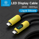 Зарядный кабель USB-C HAGiBiS SX03S для быстрой зарядки и передачи данных Type-C кабель 240W PD3.1 с LED-дисплеем 100 см, Silver 001235 фото 3