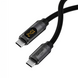 Зарядный кабель USB-C HAGiBiS SX03S для быстрой зарядки и передачи данных Type-C кабель 240W PD3.1 с LED-дисплеем 100 см, Silver 001235 фото 1