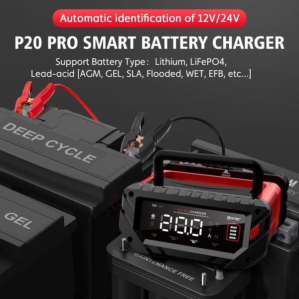 Автоматическое зарядное устройство HTRC P20 Pro 12V20A /24V10A для кислотных, гелевых, AGM и LiFePO4 батарей 230910 фото