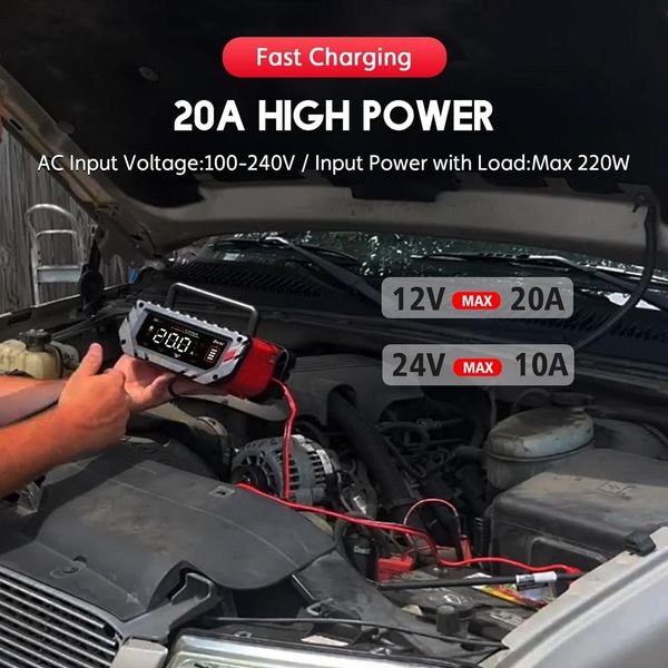 Автоматичний зарядний пристрій HTRC P20 Pro 12V20A/24V10A для кислотних, гелевих, AGM і LiFePO4 батарей 230910 фото