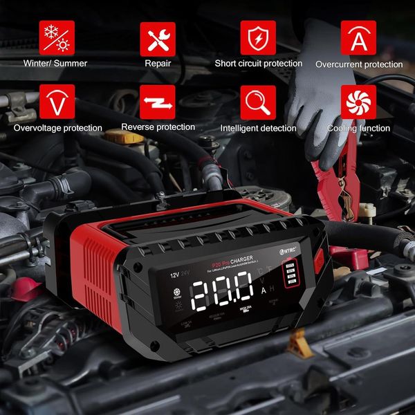 Автоматическое зарядное устройство HTRC P20 Pro 12V20A /24V10A для кислотных, гелевых, AGM и LiFePO4 батарей 230910 фото