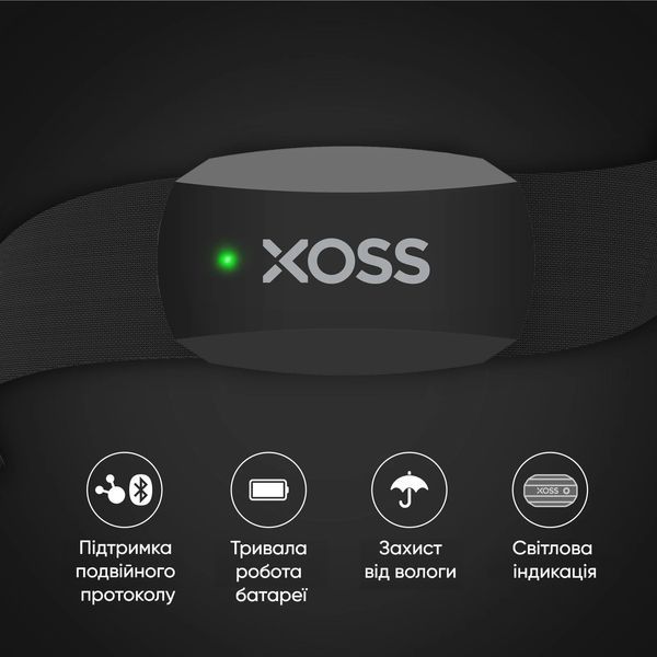 Нагрудний пульсометр XOSS X2 з підтримкою ANT+ / Bluetooth 5.0  000997 фото