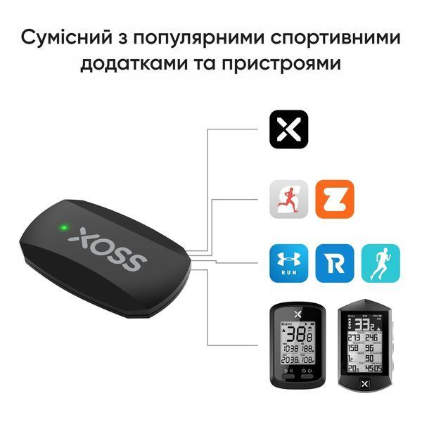 Нагрудний пульсометр XOSS X2 з підтримкою ANT+ / Bluetooth 5.0  000997 фото