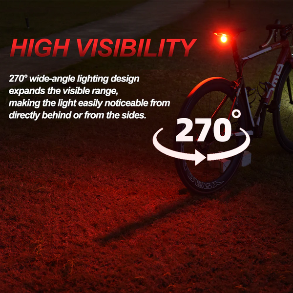 Задній велосипедний ліхтар ENFITNIX Xlite200 Smart Tail Light з авто стоп-сигналом датчиком гальмування та 6 режимами, металік 001238 фото
