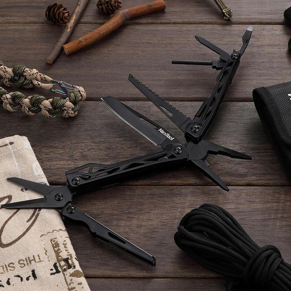 Мультитул Xiaomi NexTool Nato Multifunction Knife 10 в 1 (NE0123) з нейлоновим чохолом на ремінь, Black 230821 фото