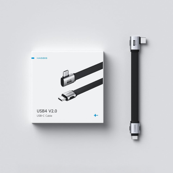 Кабель USB-C HAGiBiS USB4 V2.0 полнофункциональный Type-C кабель быстрая зарядка 240W передача данных 80Gbps видео 8K/60Hz (15 см) 001243 фото