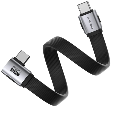 Кабель USB-C HAGiBiS USB4 V2.0 повнофункціональний Type-C кабель швидка зарядка 240W передача даних 80Gbps відео 8K/60Hz (25 см) 001244 фото