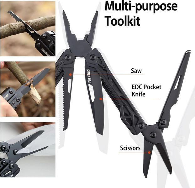 Мультитул NexTool Black Knight (NE20245) 11 в 1, Black 230918 фото
