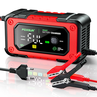 Умное зарядное устройство Foxsur 12V 7A автомобильное для свинцово-кислотных и LiFePO4 аккумуляторов с функцией восстановления 001205 фото