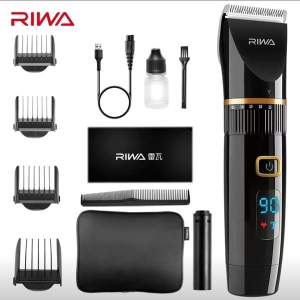 Акумуляторна машинка для стрижки волосся Xiaomi Riwa (RE-6501T) професійні леза з кераміки, Black 230757 фото