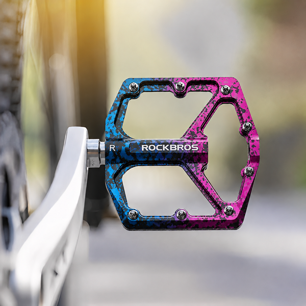 Педалі велосипедні Rockbros K203 на промислових підшипниках з шипами легкі алюмінієві педалі на промах зі змінними шипами, BRB 001250 фото