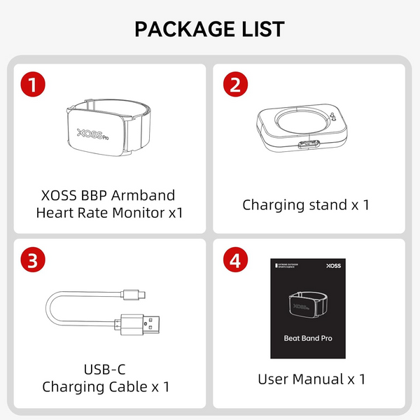 Пульсометр наручний XOSS Beat Band Pro універсальний датчик пульсу з підтримкою Bluetooth / ANT+ 001033 фото