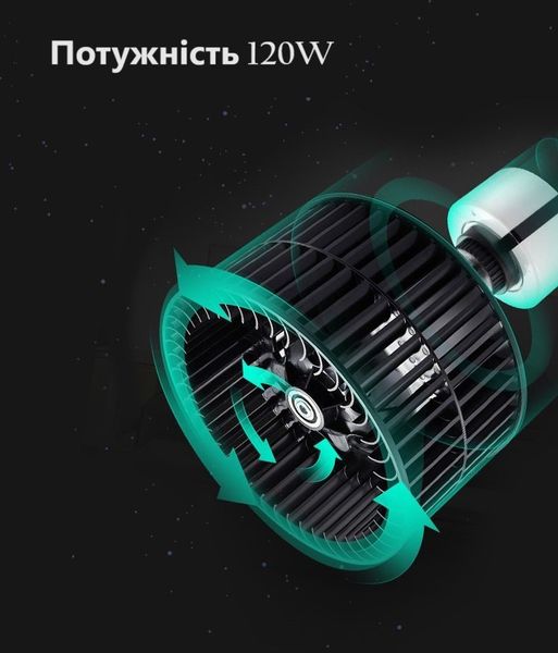 Портативний автомобільний акумуляторний пилосос Wireless Vehicle Vacuum Cleaner (R-6053), Black 230873 фото