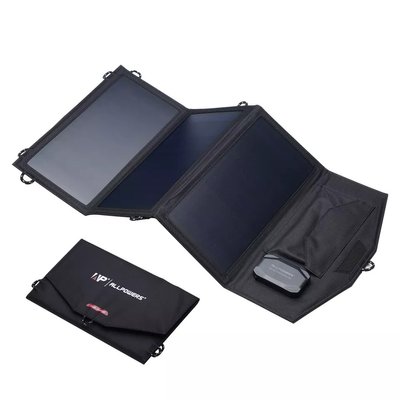 Портативна сонячна панель Allpowers 21 W 18 V (AP-SP18V21W New) з двома USB 5V і портом DC 9-18V, Black 230707 фото