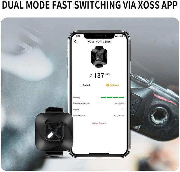 Датчик каденсу / швидкості XOSS Vortex для велосипеда бездротовий з ANT+/Bluetooth 2 режими роботи 000998 фото