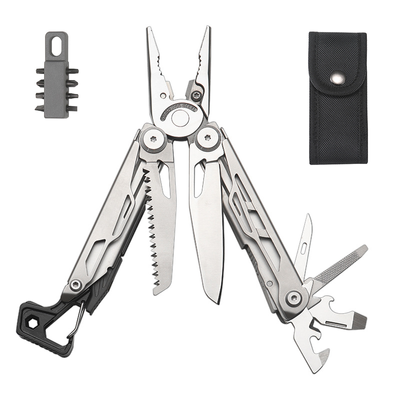Мультитул 25-в-1 Multitool Pliers універсальний інструмент з нержавіючої сталі 420 з набором біт і нейлоновим чохлом, Сріблястий 001217 фото