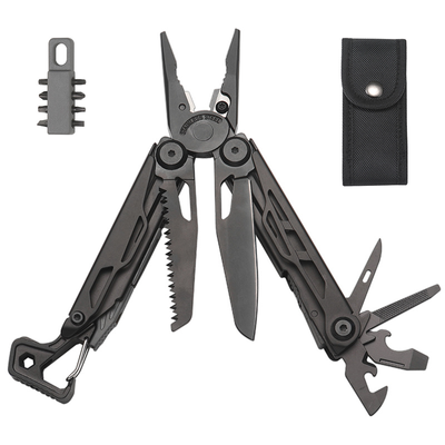 Мультитул 25-в-1 Multitool Pliers універсальний інструмент з нержавіючої сталі 420 з набором біт і нейлоновим чохлом, Чорний 001218 фото